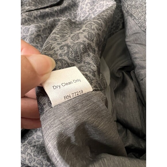 Joseph Abboud Blazer Mens XL Charcoal Gray Herringbone Wool Blend Lined - Picture 10 of 13